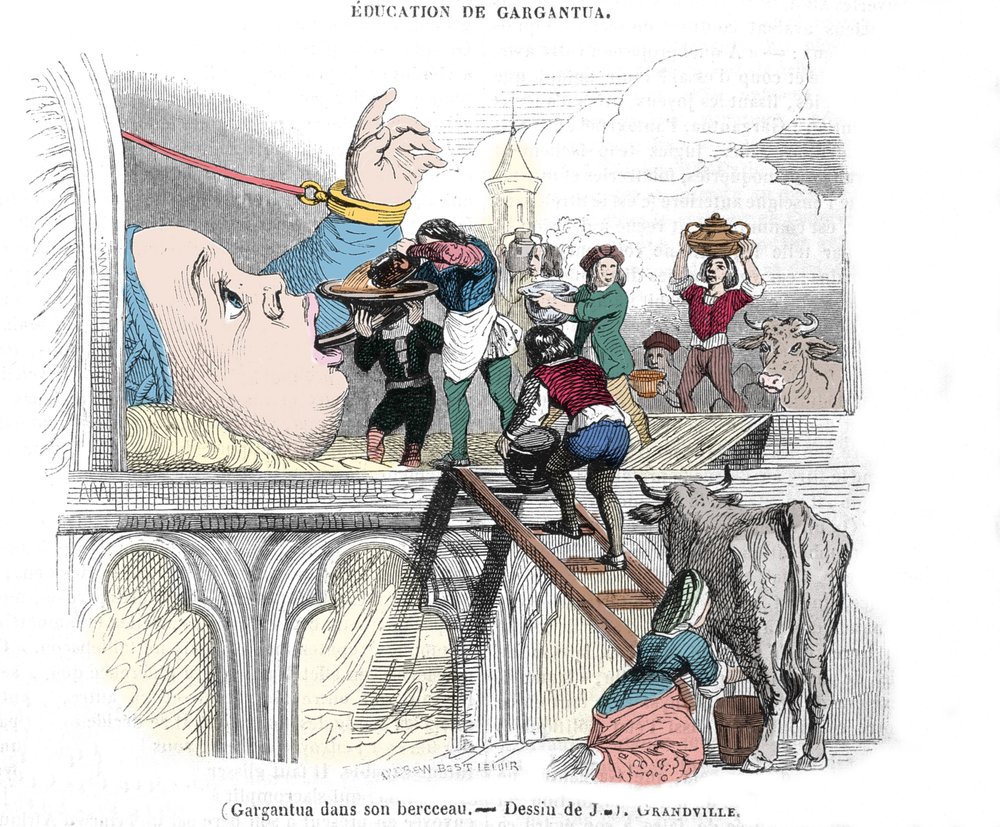 Gargantua character of the novels by Francois Rabelais (1483-1553), French writer: 