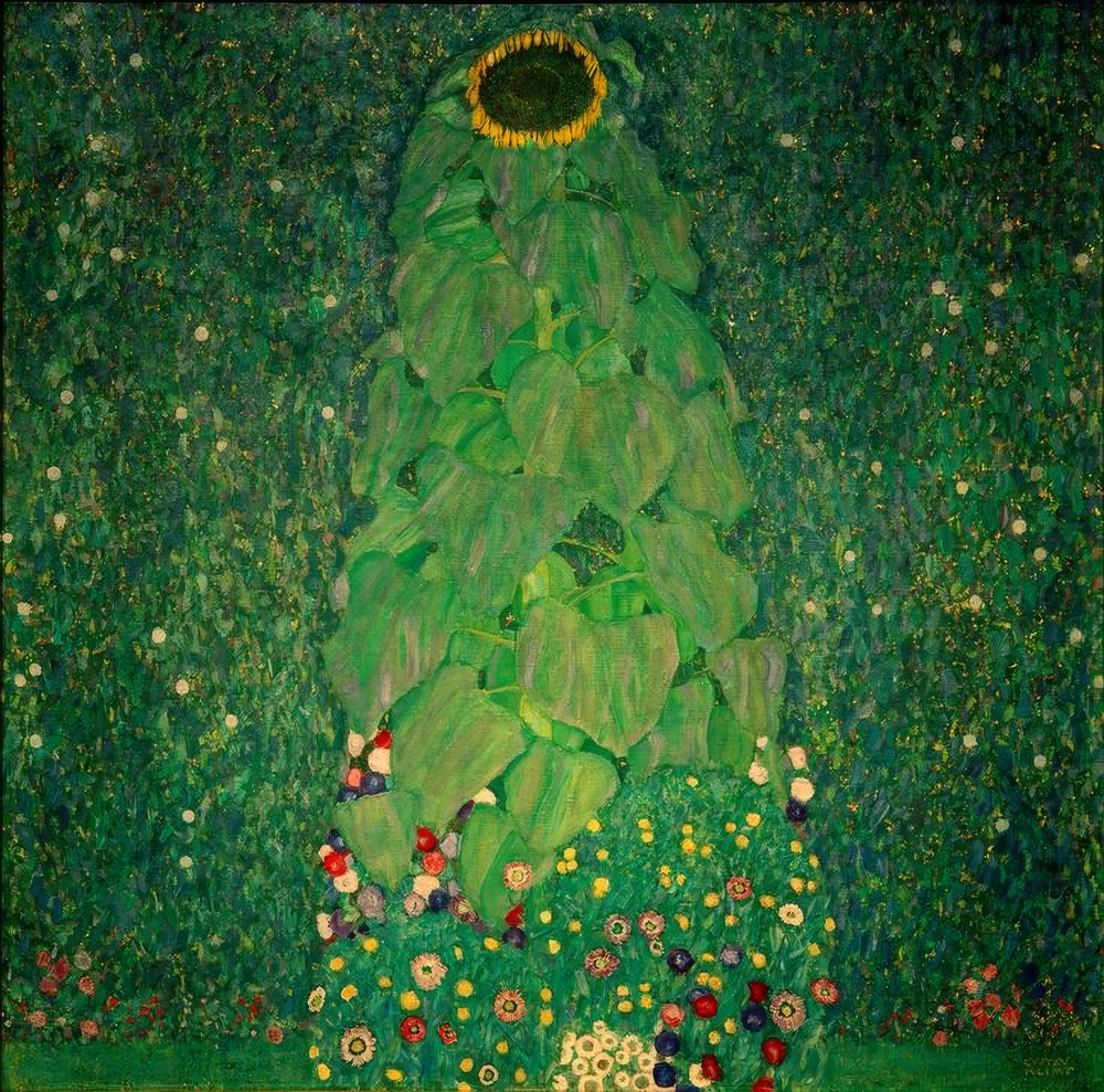 Giardino Di Campagna Con Girasoli - Klimt Quadro Stampa Su Tela - Foto 2