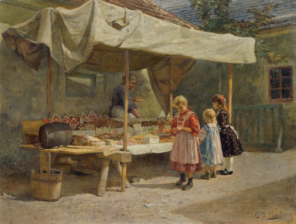 At the Gingerbread Stand by Gustav Adolf Hessl