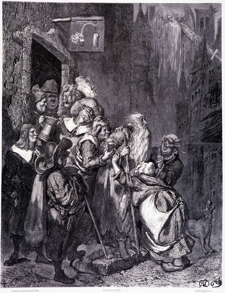 Enter This Inn, Plate IV - Illustration by Gustave Dore for La Legende ...