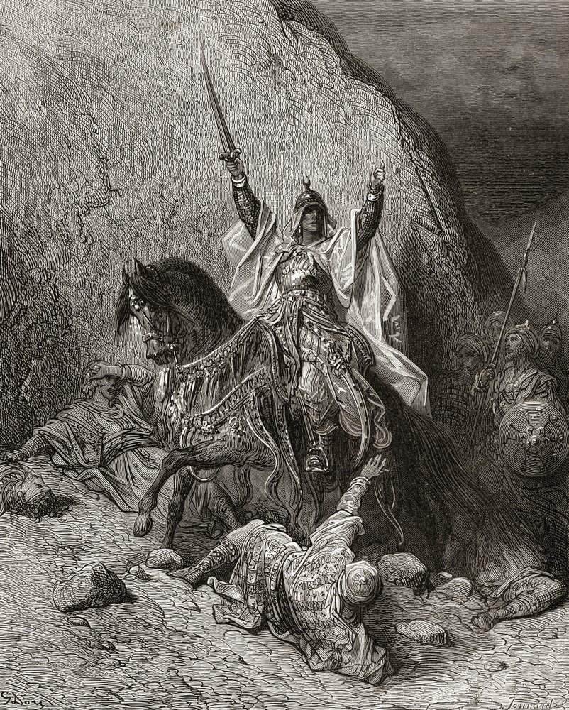 Saladin Yusuf, Sultan during Second Crusade, illustration from 