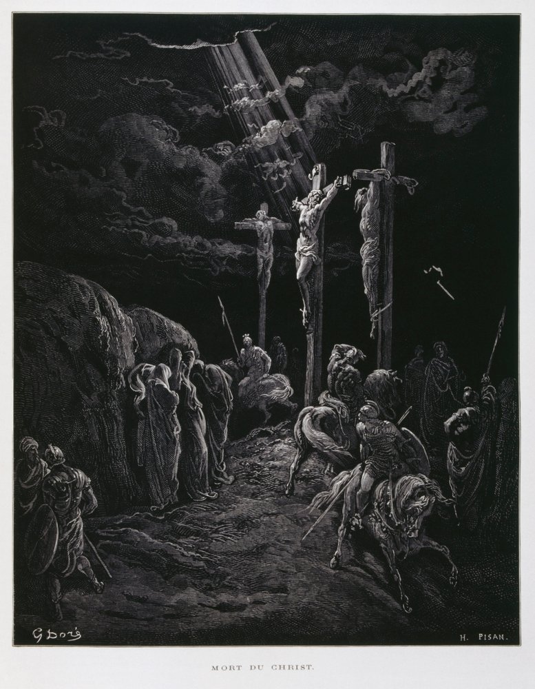 The death of Christ on the cross, Illustration from the Dore Bible