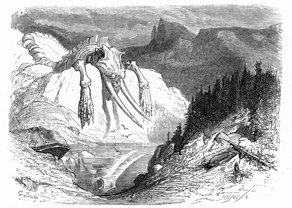 Engraving by Gustave Dore around 1850: Evocation of an Apocalyptic