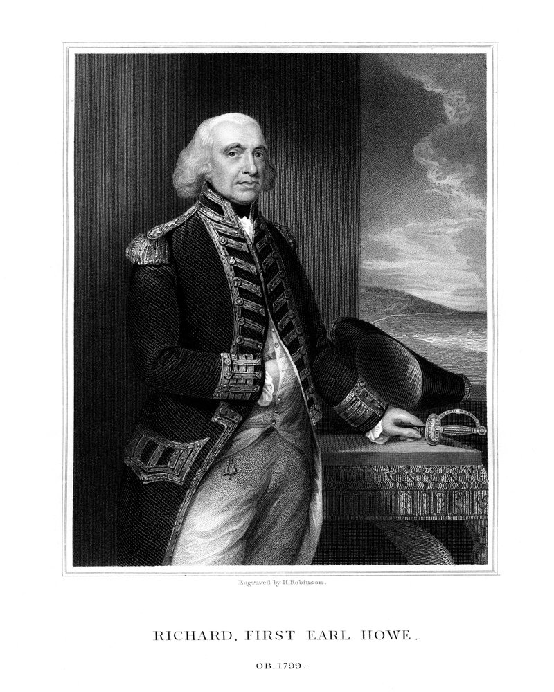 Richard Howe, 1st Earl Howe, British Admiral by H. Robinson