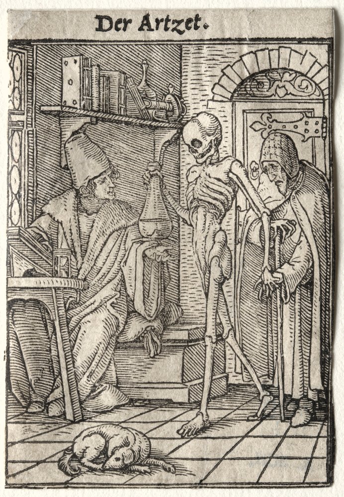 Dance of Death: The Doctor. by Hans Holbein: Fine art print