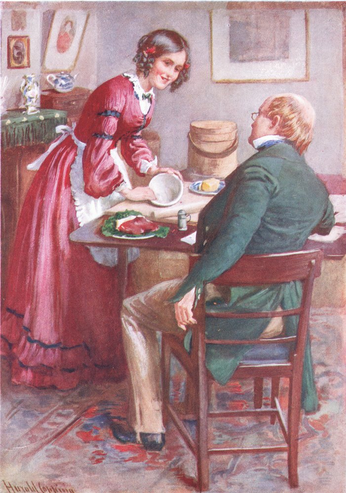 Ruth Pinch makes a Pudding, illustration for 