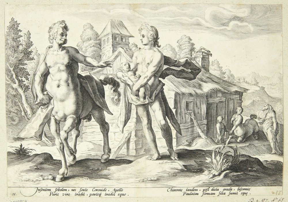 Apollo Entrusting Chiron with the Education of Asclepius by Hendrick Goltzius