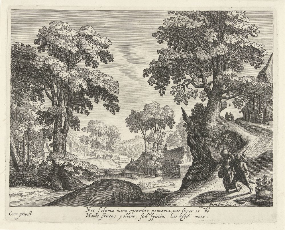 Landscape with a Farmer Couple on a Country Road by Hendrick Hondius (I)