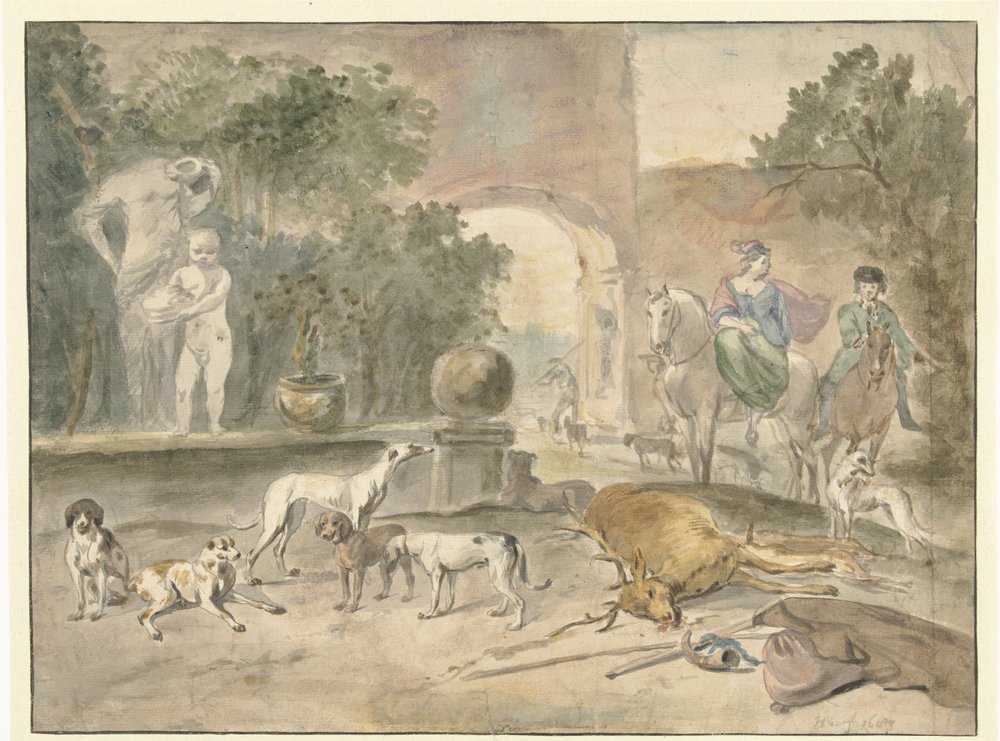 Hunting Scene by Hendrik Verschuring