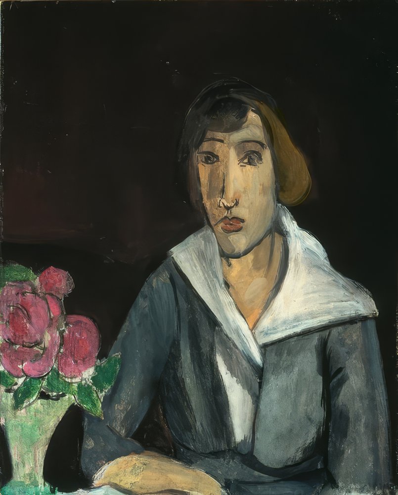 Woman with Roses by Henri Matisse: Premium art reproduction