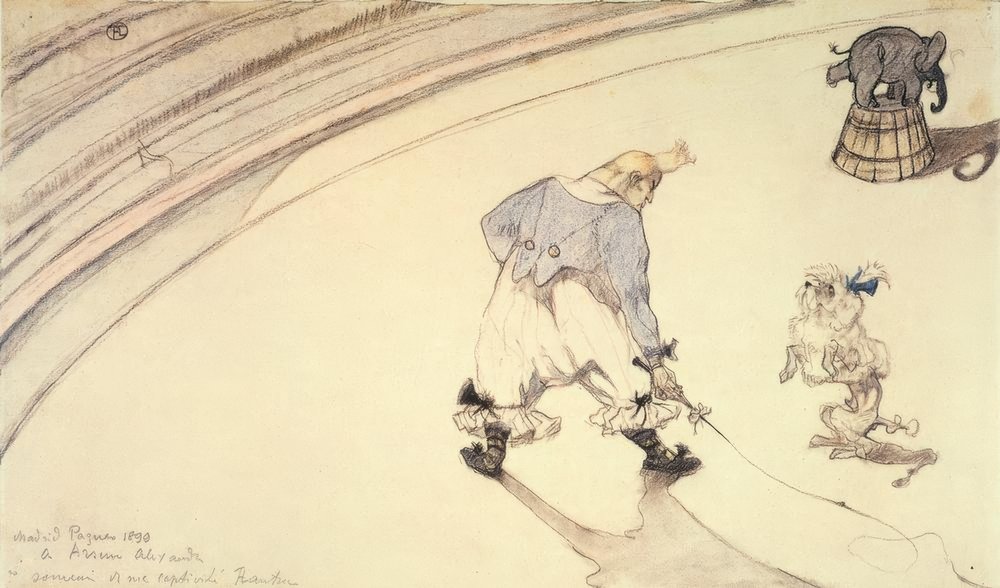At the Circus: The Clown Footit with Poodle and Elephant