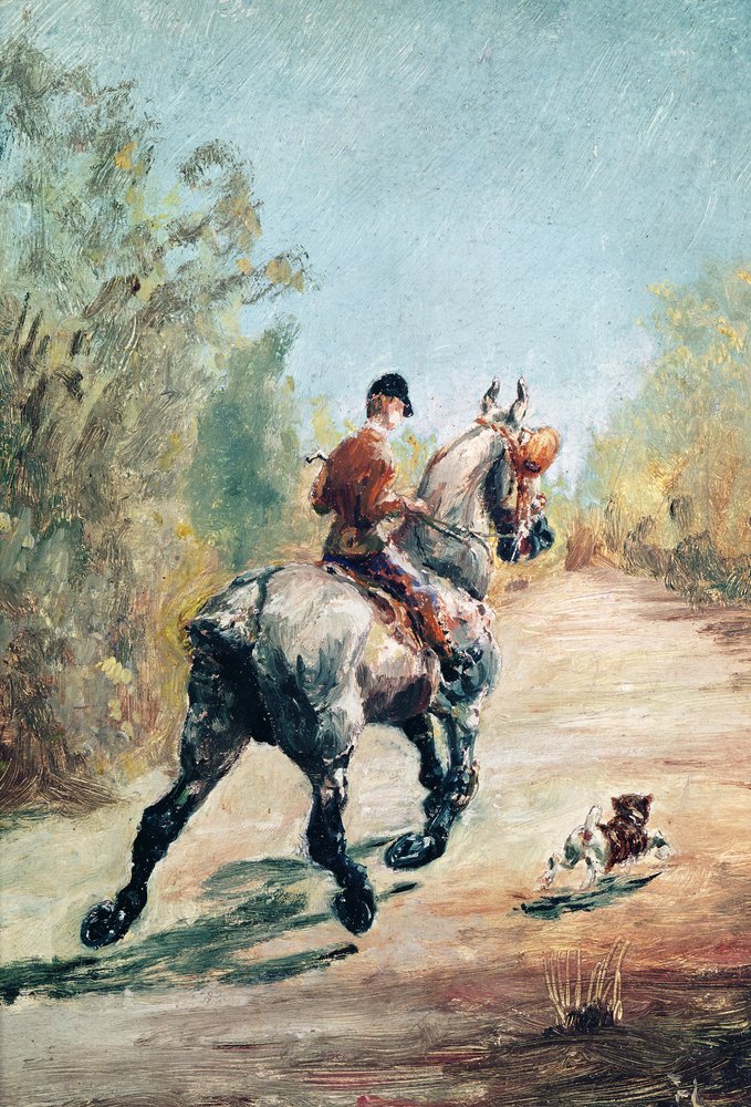 Trotting Horseman with a Little Dog, 1879 by Henri de Toulouse-Lautrec