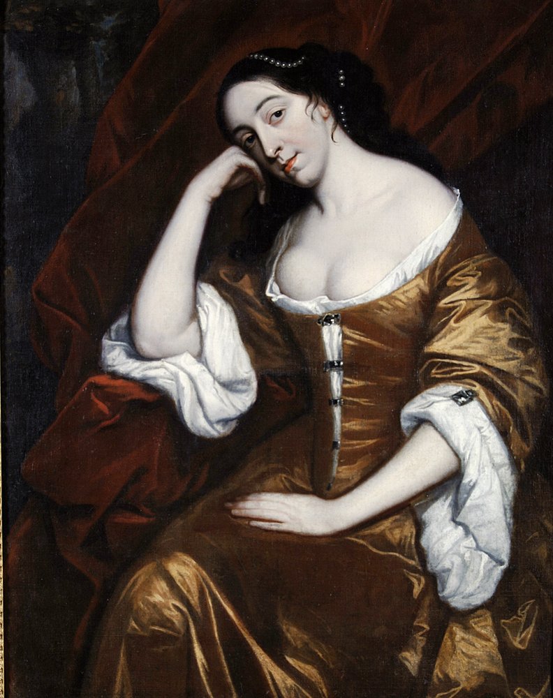 Portrait of a Lady, Wearing a Gold Dress with Red Robes