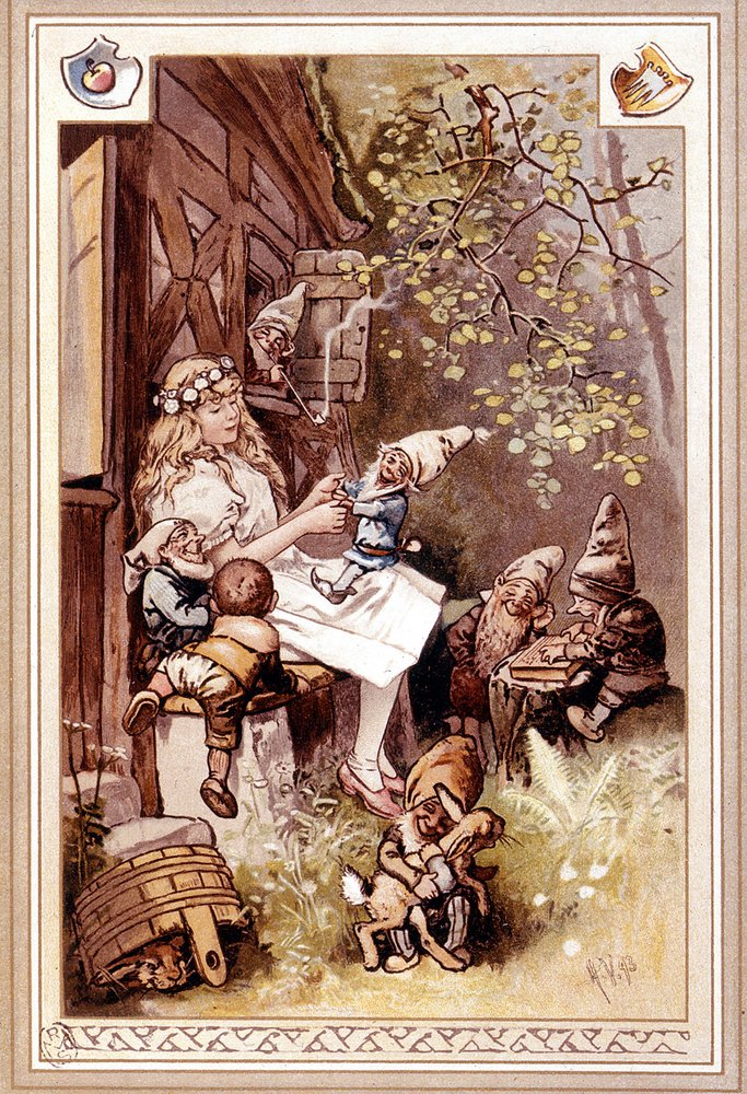 アンティーク 画集 Hermann Vogel Album Snow White and the Seven Dwarfs. Illustration by Hermann Vogel