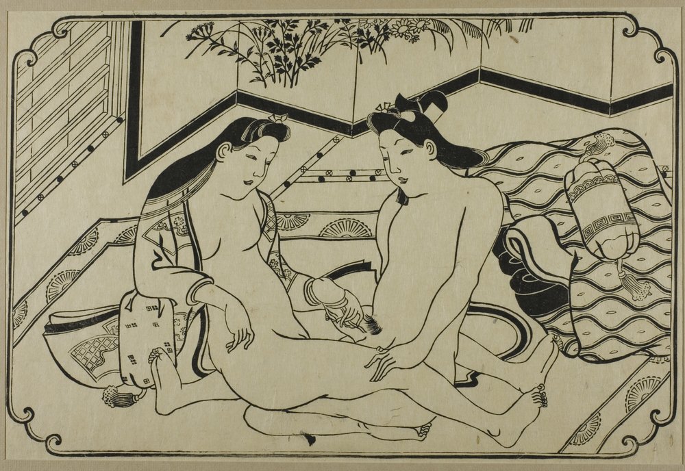 A Sheet from a Shunga Album by Hishikawa Moronobu
