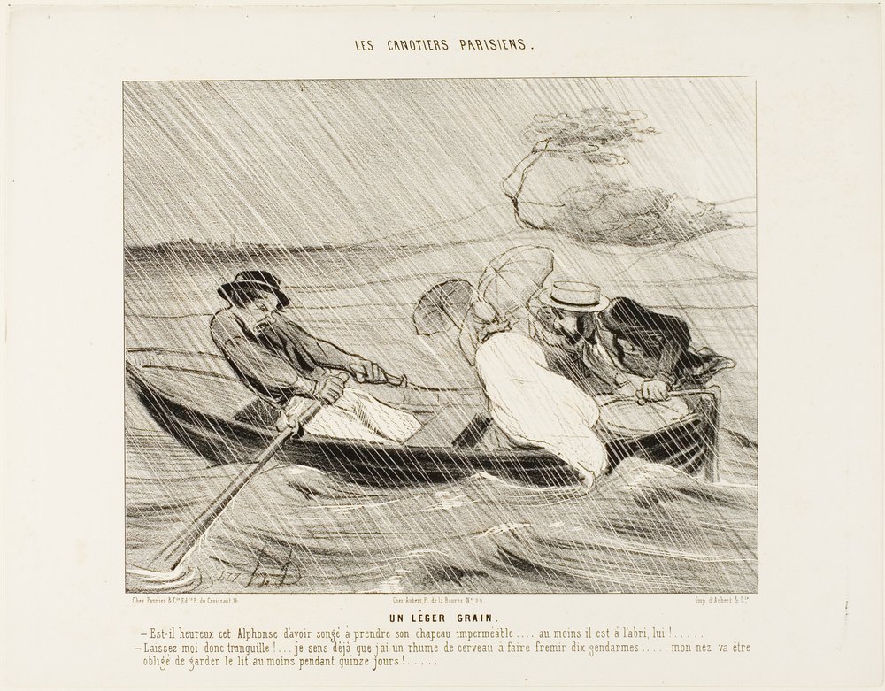 A Light Squall, plate 8 from The Parisian Boaters by Honoré Victorin Daumier