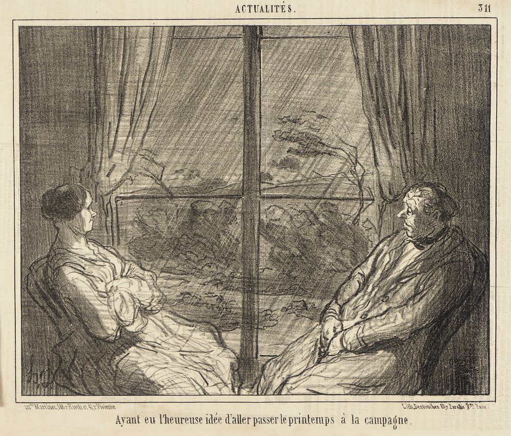 Having had the happy idea of spending the spring in the countryside by Honoré Daumier