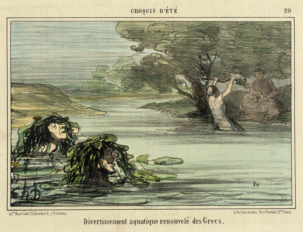 Renewed Aquatic Entertainment of the Greeks by Honoré Daumier