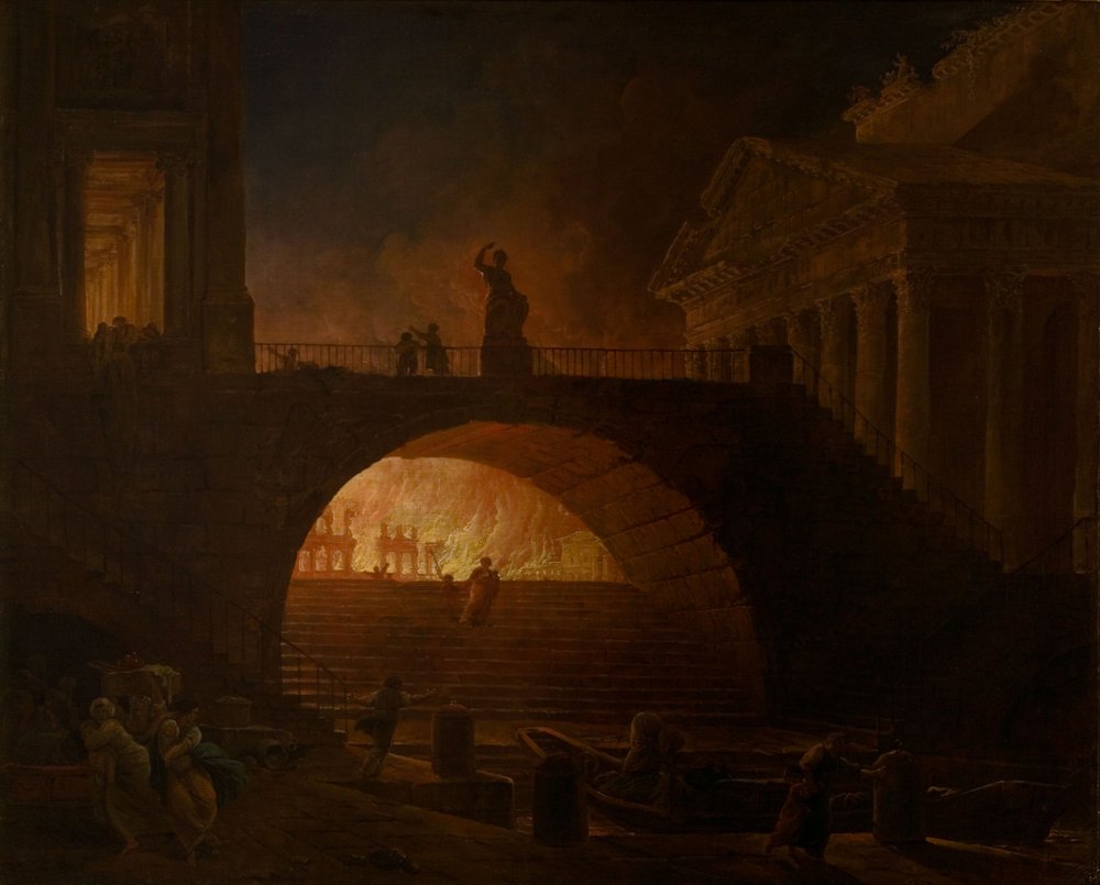 The Burning of Rome by Hubert Robert: Buy fine art prints