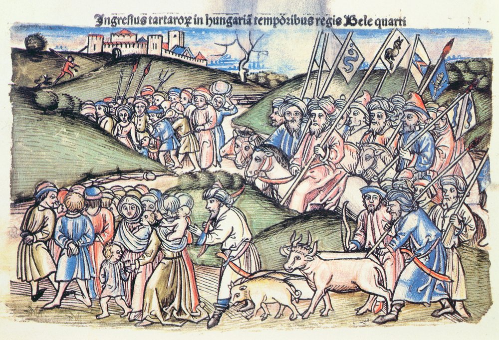 The Mongol Invasion of Hungary in 1241 during the reign of Bela IV by Hungarian School