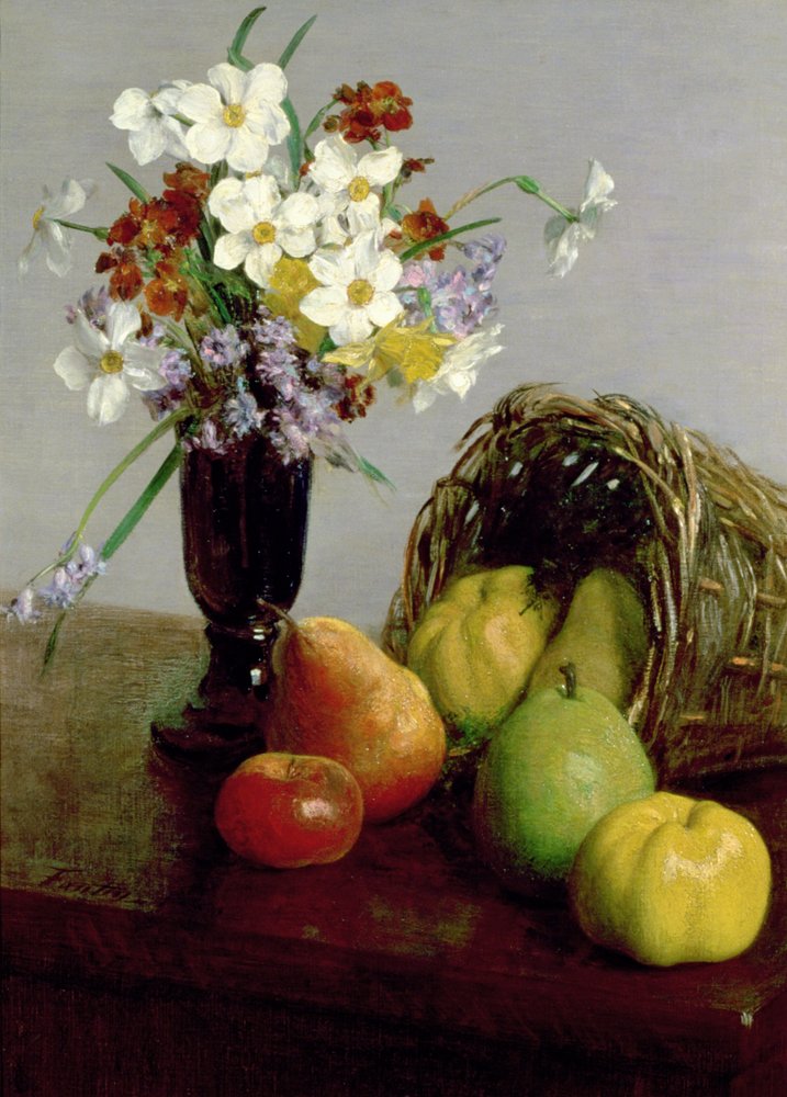 Fruits and Flowers, 1866 by Ignace Henri Jean Fantin-Latour