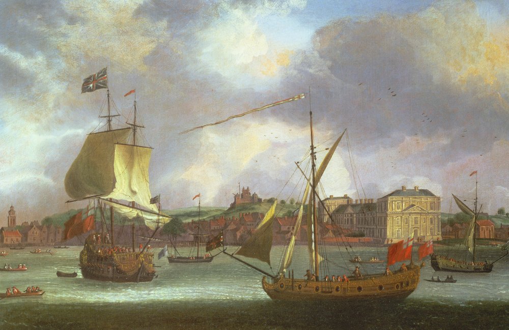 View of Greenwich with shipping by Isaac Sailmaker