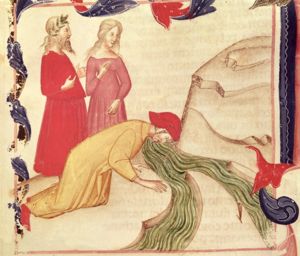 Dante Purifying Himself before Entering Paradise, from The Divine Comedy by Dante Alighieri by Italian School