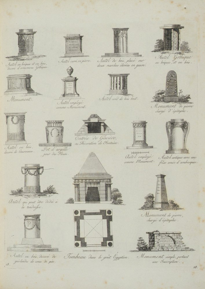 Designs for garden ornaments, from A Compendium of Drawings, by J.G ...