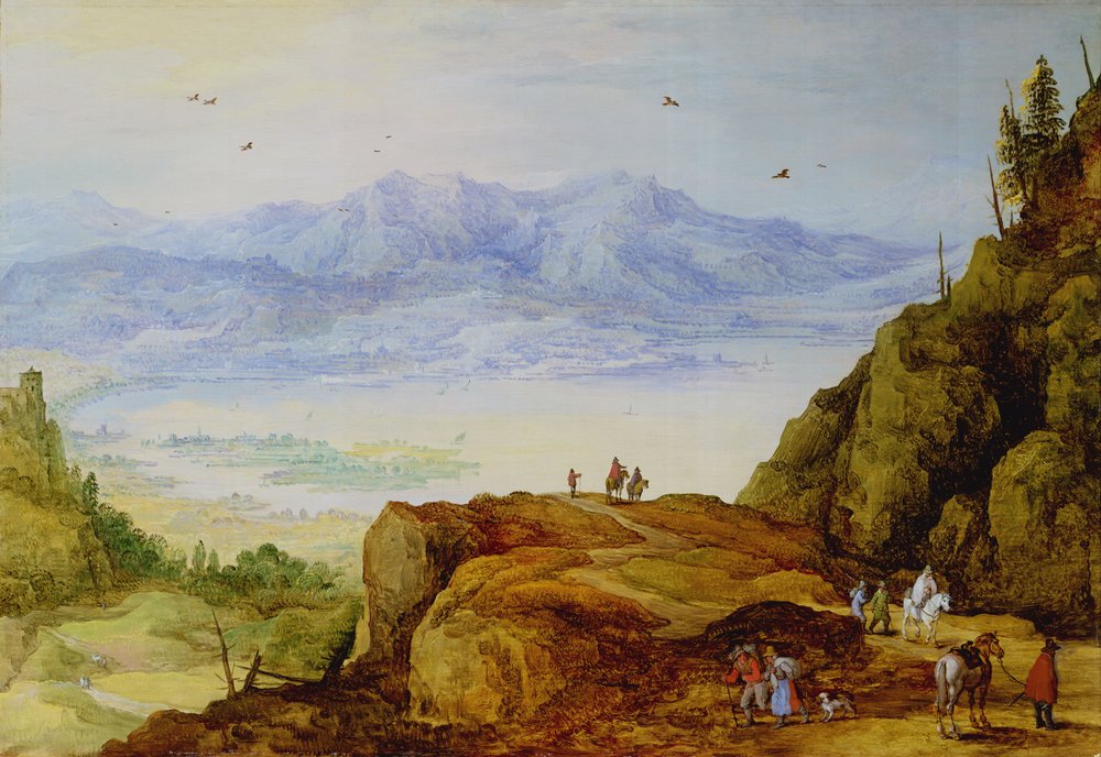 Extensive Mountain Landscape with a Lake