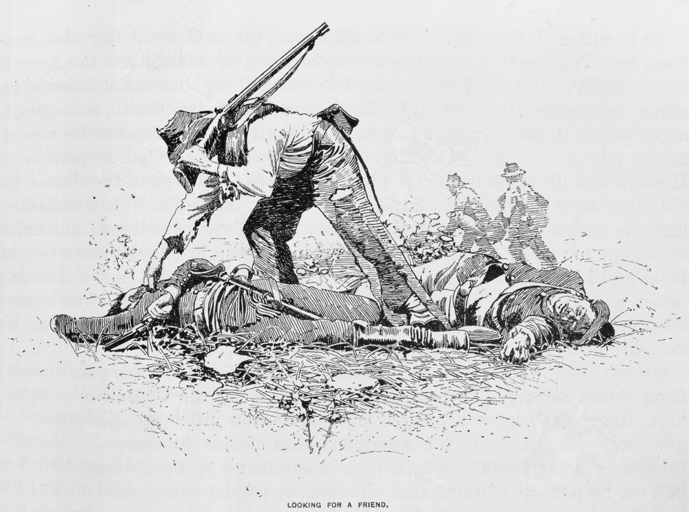Looking for a Friend, illustration from ‘Battles and Leaders of the Civil War’, edited by Robert Underwood Johnson and Clarence Clough Buel by W. Taber