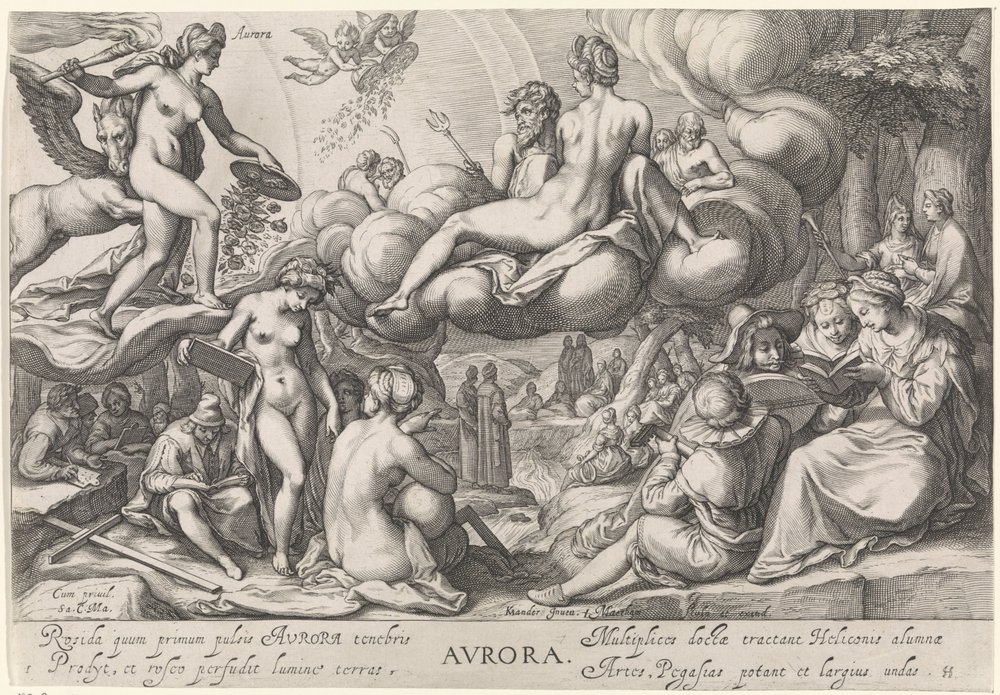Morning (Aurora) - Aurora (title on object) - The four times of day (series title) by Jacob Matham