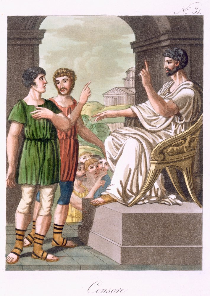 A Roman Censor, illustration from 'L'Antique Rome', engraved by Labrousse