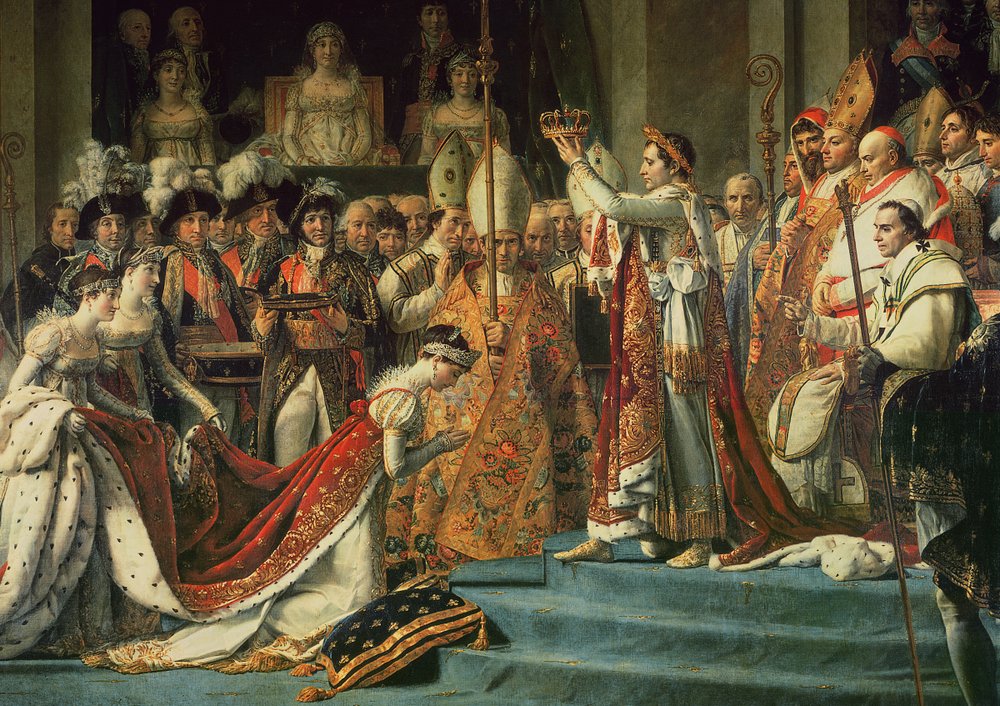 The Consecration of the Emperor Napoleon 1769-1821 and the Coronation of the Empress Josephine 1763-1814 by Pope Pius VII, 2nd December 1804, 1806-07 (detail of 18412) by Jacques Louis David