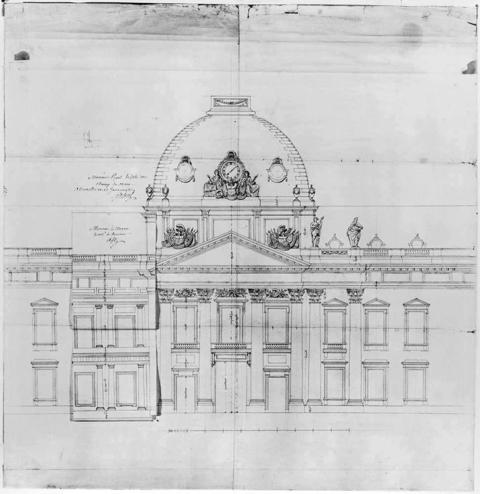 Design for the Ecole Militaire in Paris by Jacques-Ange Gabriel