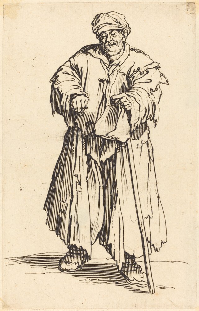 Fat Beggar with Eyes Cast Down by Jacques Callot