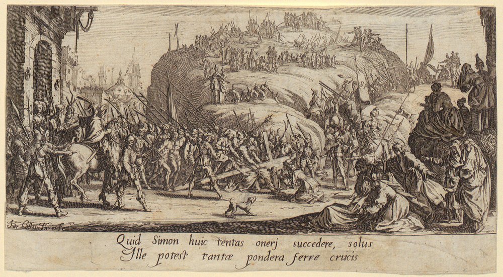 Carrying of the Cross, Plate 6 of the Series “The Great Passion” by Jacques Callot