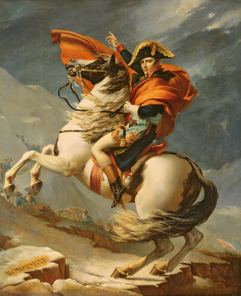 Napoleon Crossing the Alps on 20th May 1800 by Jacques Louis David