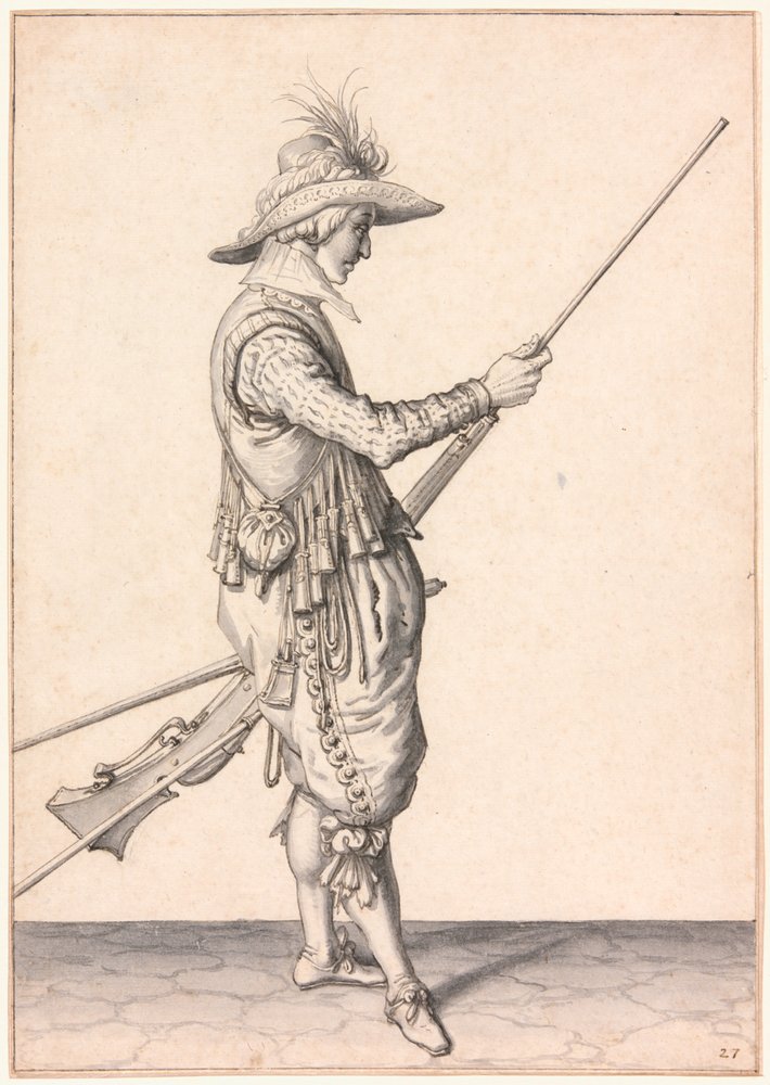 A Soldier Loading a Musket, "Ramme in Your Pouder" by Jacques de Gheyn II