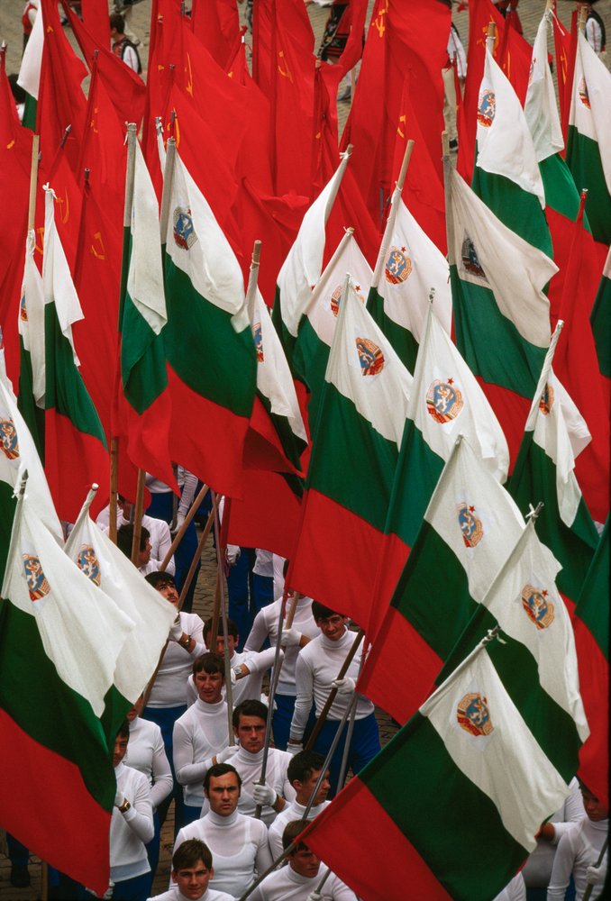 Procession of Bulgarian Flags During National Day Celebrations, Sofia, Bulgaria by James L Stanfield