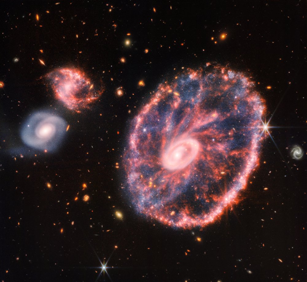 Cartwheel Galaxy (NIRCam and MIRI Composite Image) by James Webb Space Telescope (NASA)