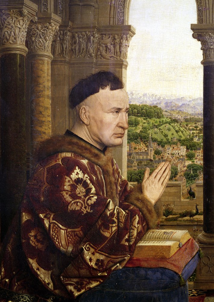 The Rolin Madonna (detail) by Jan van Eyck: Fine art print