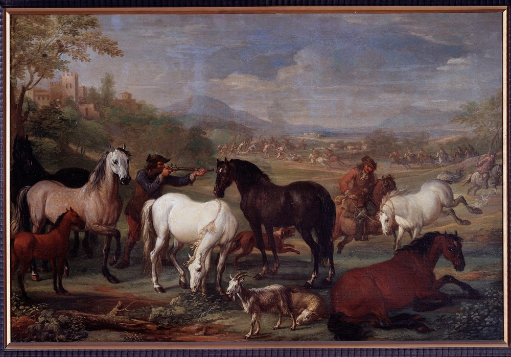 Landscapes with Horses. Painting by Jan Hamilton (17th century) Genes ...