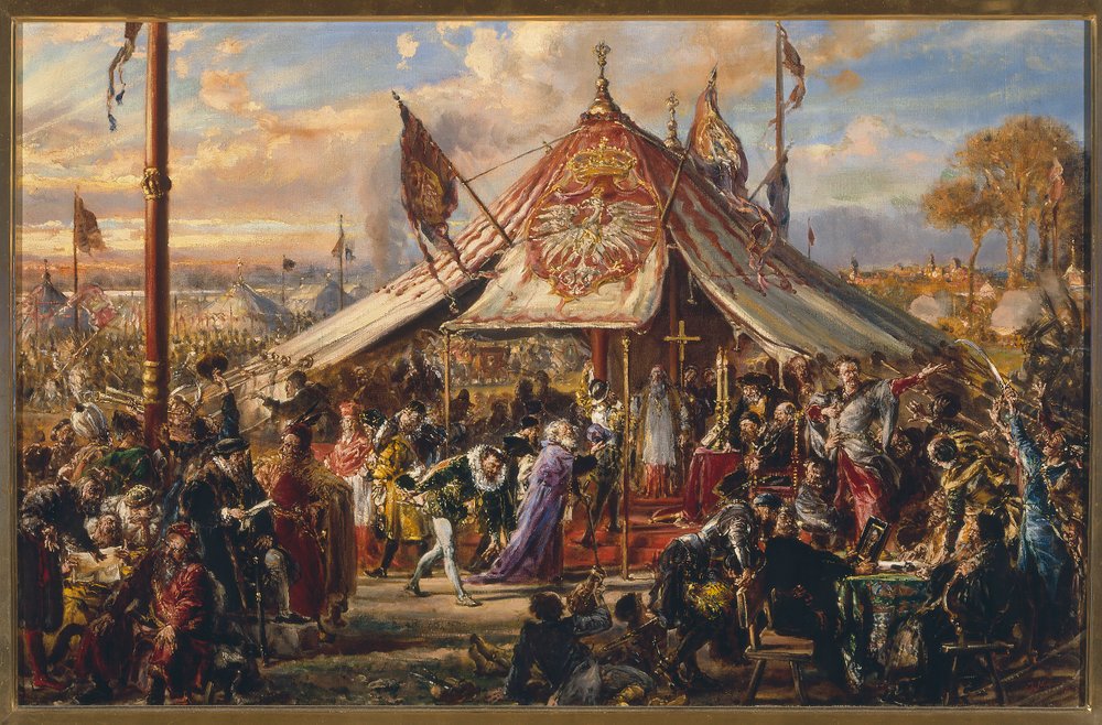 The power of the Republic at its zenith. Golden liberty. Election. R.P. 1573 by Jan Matejko