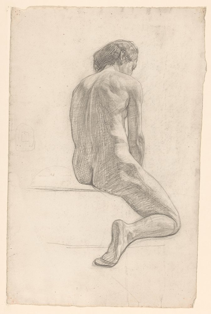 Seated Female Nude, Seen from the Back by Jan Veth