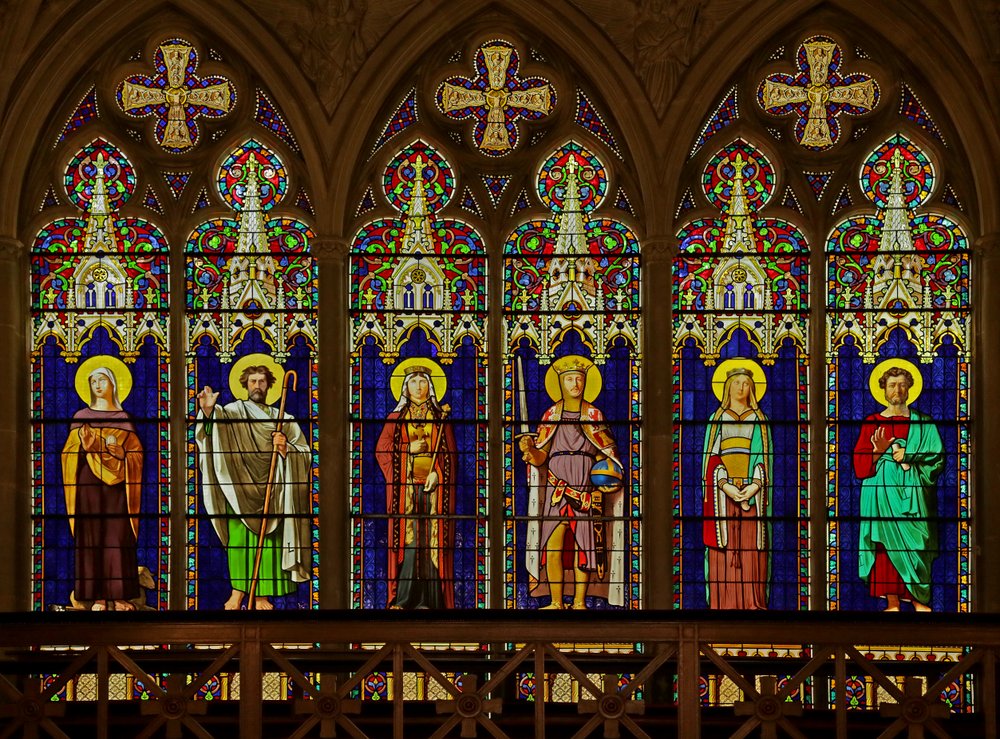 Window Depicting Six Figures by Ingres with Architectural Surround by ...