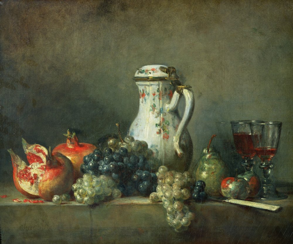 Still Life with Grapes and Pomegranates, 1763 by Jean-Baptiste Simeon Chardin