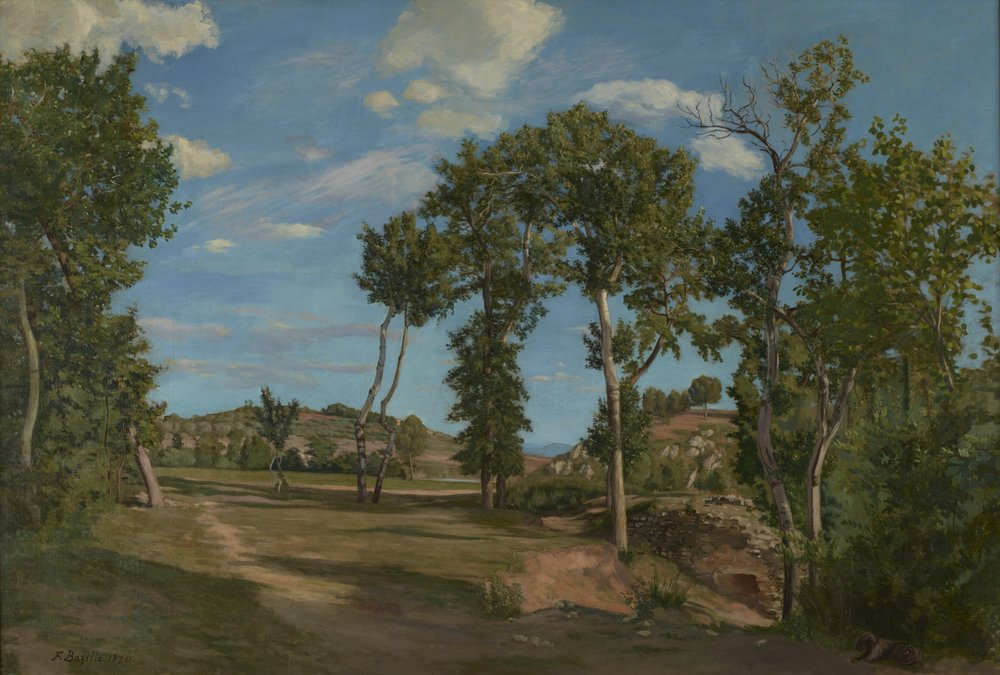 Landscape by the Lez River, 1870 by Jean Frederic Bazille