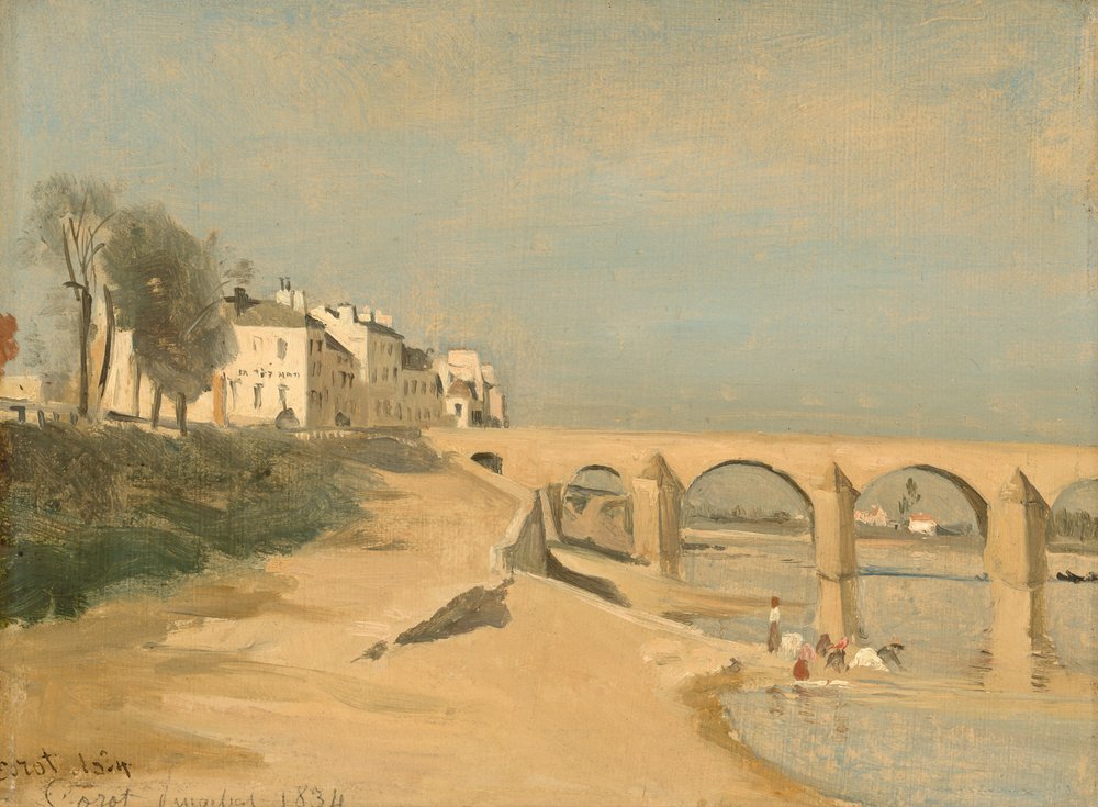 Bridge on the Saône River at Mâcon, 1834 by Jean-Baptiste-Camille Corot