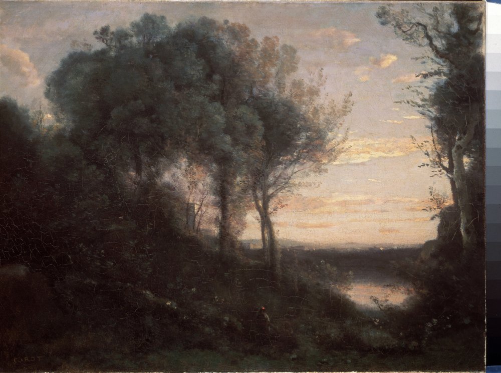 Evening by Jean-Baptiste-Camille Corot
