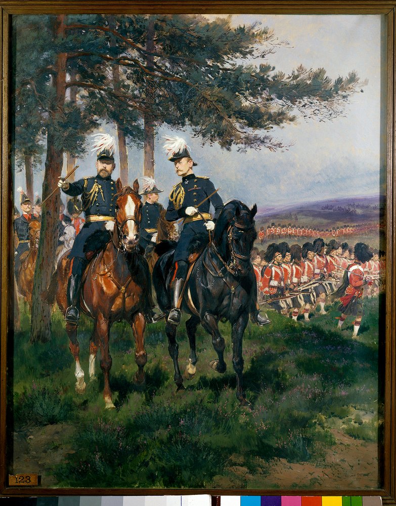 The Prince of Wales and the Duke Arthur of Connaught at the Manoeuvres of Aldershot by Jean-Baptiste Edouard Detaille